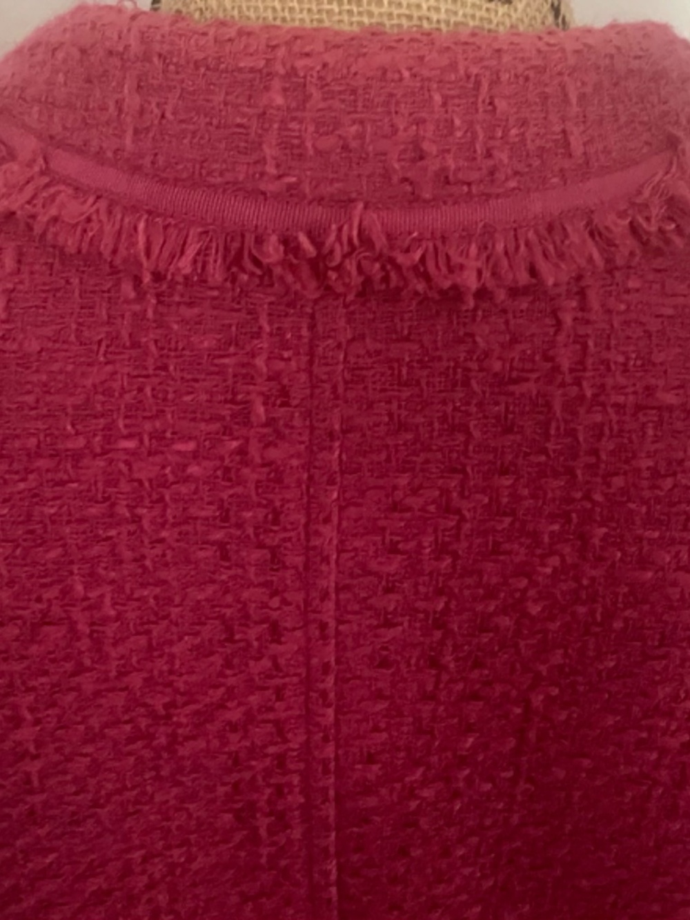 Sigrid Olsen Pink Blazer. Jacket with Fringed Lapel, Sleeves, and Hem. S 10-12 - Picture 11 of 11